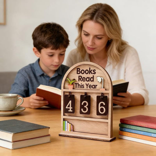 Books Read This Year Tracker – Wooden Reading Flip Tracker