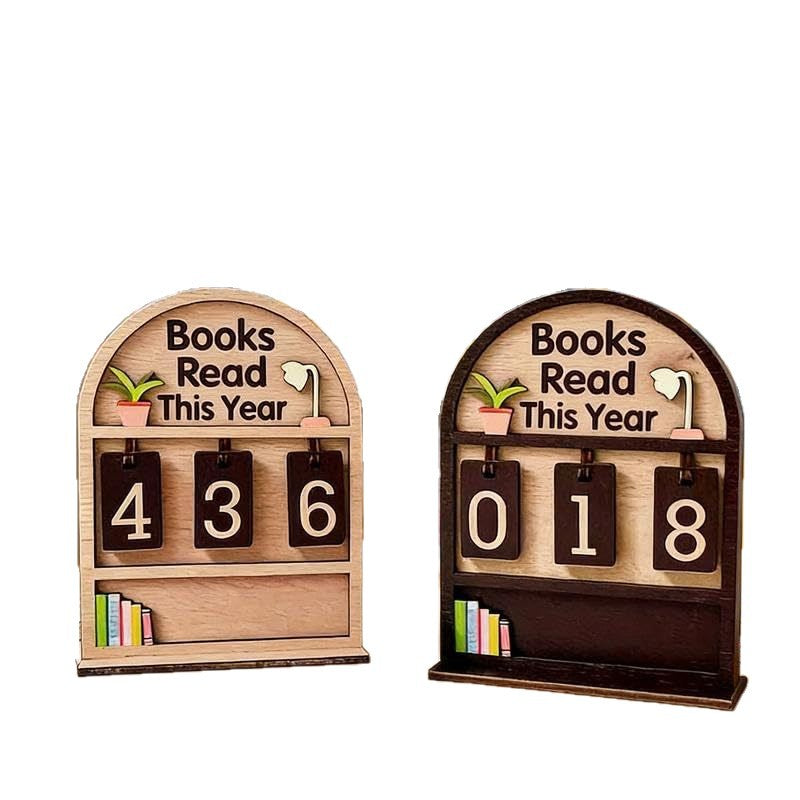 Books Read This Year Tracker – Wooden Reading Flip Tracker