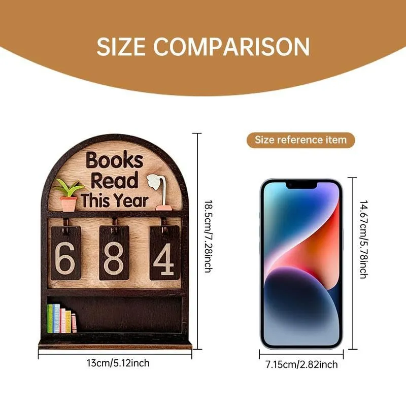 Books Read This Year wooden flip tracker